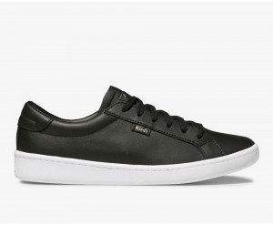 Black Keds Ace Leather Sneakers | 1608-OUZRG