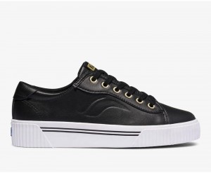 Black Keds Crew Kick Alto Leather Sneakers | 4081-WAOTR