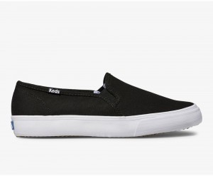 Black Keds Double Decker Canvas Slip On | 4309-GQJSZ