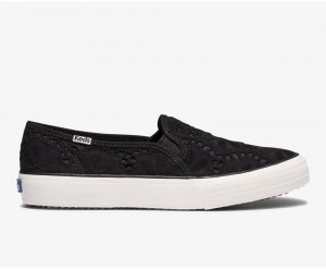 Black Keds Double Decker Eyelet Slip On | 9354-APEJG