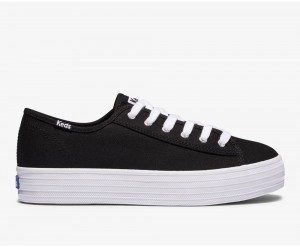 Black Keds x Organic Cotton Triple Kick Sneakers | 1648-SMLDO