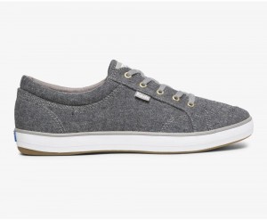 Grey Keds Center Slub Sneakers | 1032-TVNWE