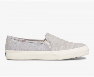 Grey Keds Double Decker Ribbed Wave Jersey Slip On | 6820-QYBWD