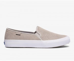 Grey Keds Double Decker Suede Slip On | 2390-WAMZU