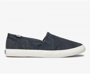 Navy Keds Clipper Washed Solids Slip On | 2106-CBXGA