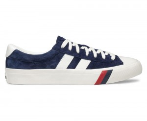 Navy Keds Royal Plus Suede Sneakers | 7158-NSFKH