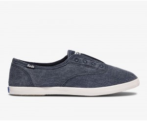 Navy Keds x Organic Cotton Chillax Washable Slip On | 7412-RGUOL