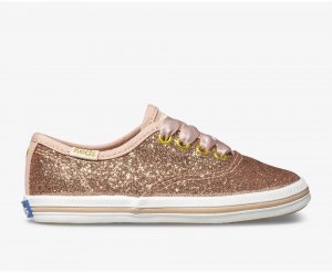 Rose Gold Keds x Kate Spade New York Champion Glitter Sneakers | 9035-EQGSJ