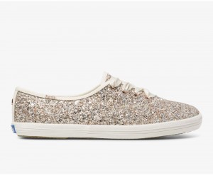 Rose Gold Keds x Kate Spade New York Champion Glitter Sneakers | 2059-MSONZ