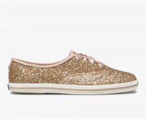 Rose Gold Keds x Kate Spade New York Champion Glitter Sneakers | 5304-LXUME