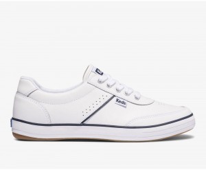 White Keds Courty II Leather Sneakers | 4132-POIQT