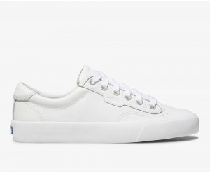 White Keds Crew Kick 75 Leather Sneakers | 4376-ADHGC