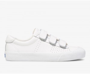 White Keds Crew Kick 75 V Leather Slip On | 6274-QZPXB