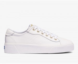 White Keds Crew Kick Alto Leather Sneakers | 4537-OPJYV