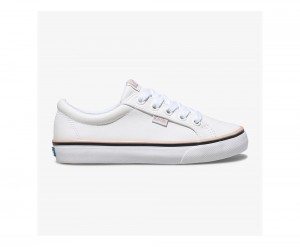 White Keds Jump Kick Sneakers | 8094-WYOPN