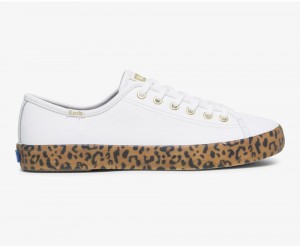 White Keds Kickstart LeatherFoxing Sneakers | 1849-ISVCU