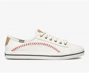 White Keds Kickstart Pennant Sneakers | 7056-LIOAY