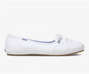 White Keds Teacup Twill Slip On | 7124-KFMNC