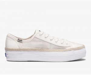 White Keds Triple Kick Monomesh Sneakers | 6279-SJTBE