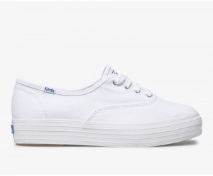 White Keds Triple Sneakers | 5174-JPKWU