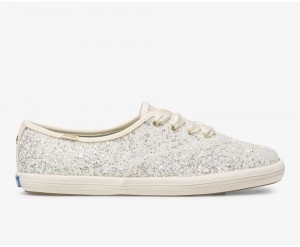 White Keds x Kate Spade New York Champion Glitter Sneakers | 8154-LODZF