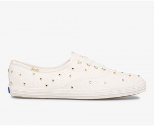 White Keds x Kate Spade New York Champion Bridal Lace Sneakers | 7582-NGIZO