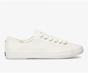 White Keds x Kate Spade New York Kickstart Logo Foxing Sneakers | 6807-OFEXM