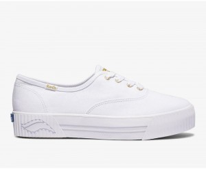 White Keds x Organic Cotton Triple AMP Sneakers | 6170-KSGVD