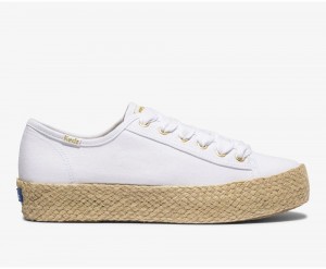 White Keds x Organic Cotton Triple Kick Jute Sneakers | 4930-GCNFI