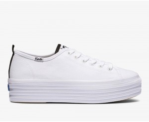 White Keds x Organic Cotton Triple Up Sneakers | 4839-VGCLB