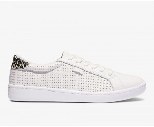 White / Leopard Keds Ace Leather White/Leopard Sneakers | 3672-LESJZ