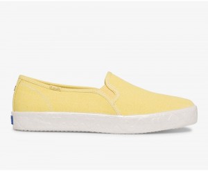 Yellow Keds x Kate Spade New York Double Decker Logo Foxing Canvas Slip On | 7098-YZEIN