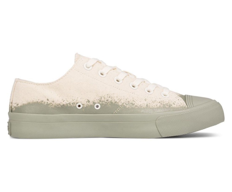 Beige / Green Keds Royal Lo Spray Foxing Sneakers | 6907-JUOMB