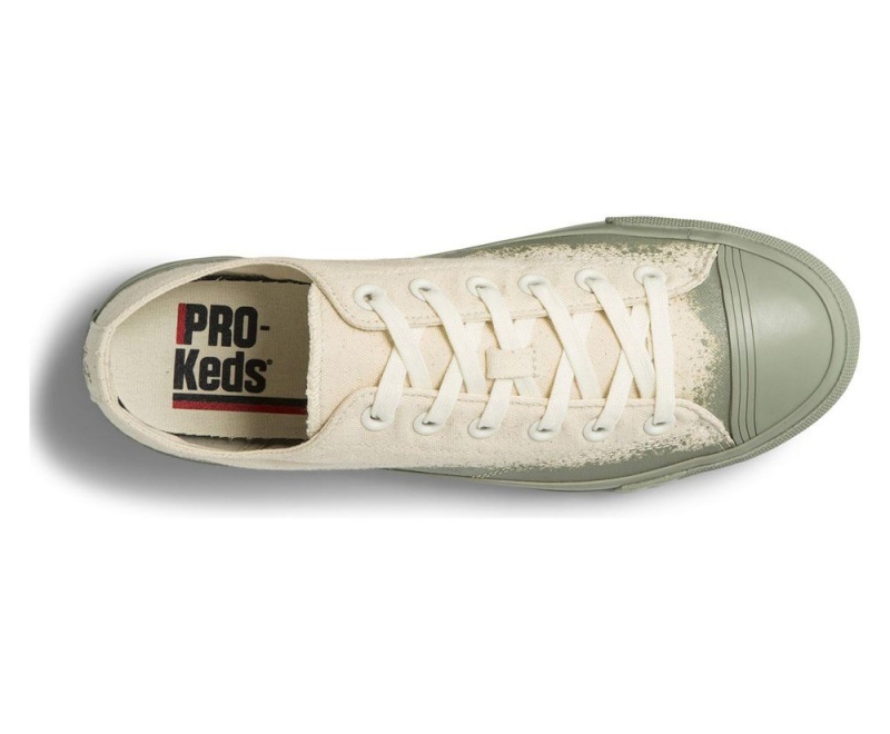 Beige / Green Keds Royal Lo Spray Foxing Sneakers | 6907-JUOMB