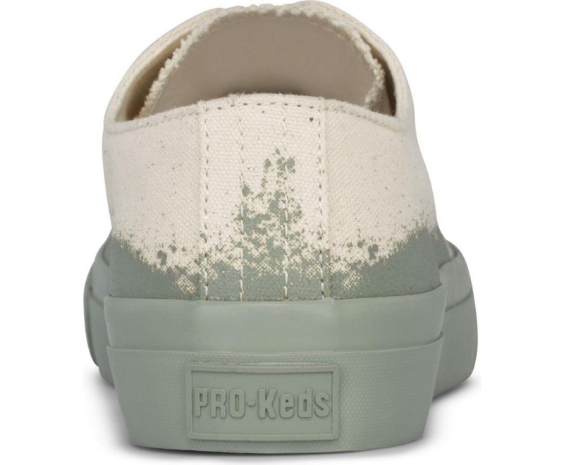 Beige / Green Keds Royal Lo Spray Foxing Sneakers | 6907-JUOMB