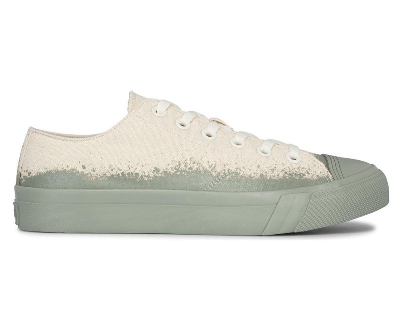 Beige / Green Keds Royal Lo Spray Foxing Sneakers | 6907-JUOMB