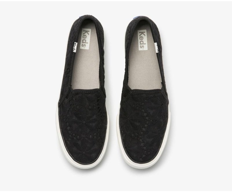 Black Keds Double Decker Eyelet Slip On | 9354-APEJG