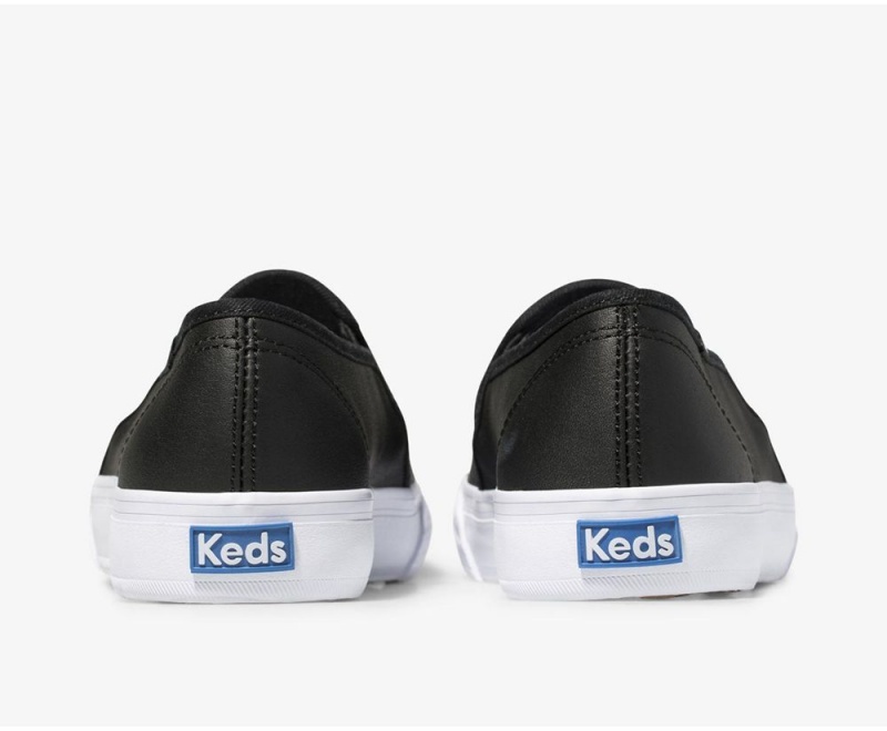 Black Keds Double Decker Leather Slip On | 4715-JOVCD