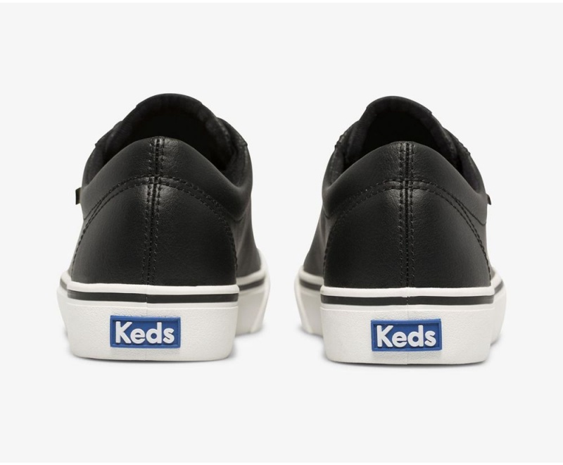 Black Keds Jump Kick Leather Sneakers | 6384-FNOSU