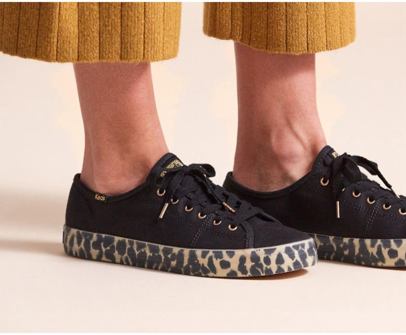 Black Keds Kickstart CanvasFoxing Sneakers | 2076-SHBAD