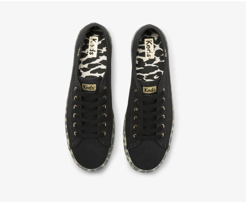 Black Keds Kickstart CanvasFoxing Sneakers | 2076-SHBAD