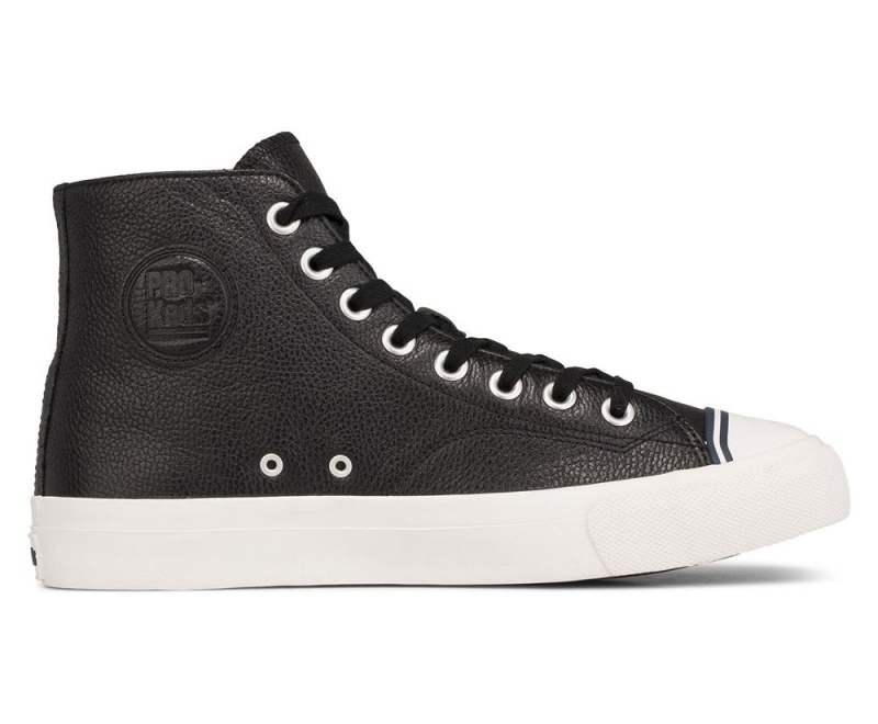 Black Keds Royal Hi Leather Sneakers | 6421-VUQHY