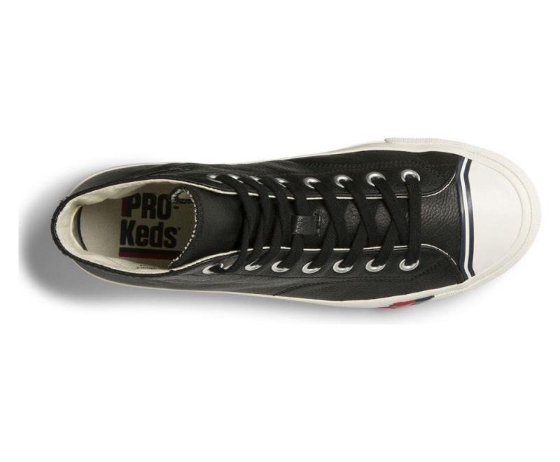 Black Keds Royal Hi Leather Sneakers | 6421-VUQHY