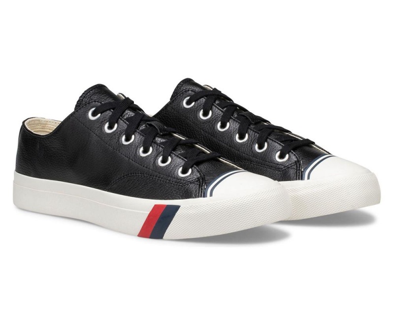 Black Keds Royal Lo Classic Leather Sneakers | 6734-ATMQS