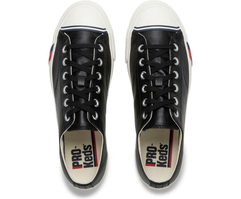 Black Keds Royal Lo Classic Leather Sneakers | 6734-ATMQS