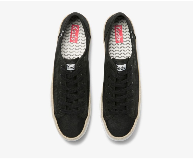 Black Keds Triple Kick Monomesh Sneakers | 1293-MQVHD