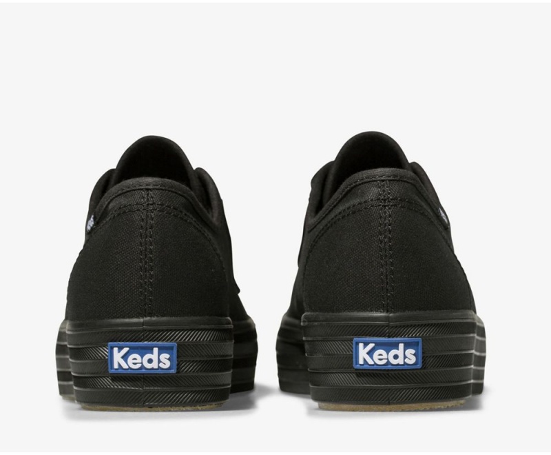 Black Keds Triple Kick Sneakers | 6289-QGJVX