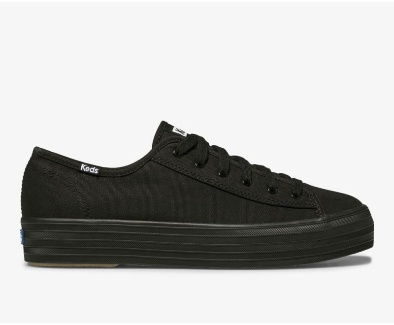 Black Keds Triple Kick Sneakers | 6289-QGJVX