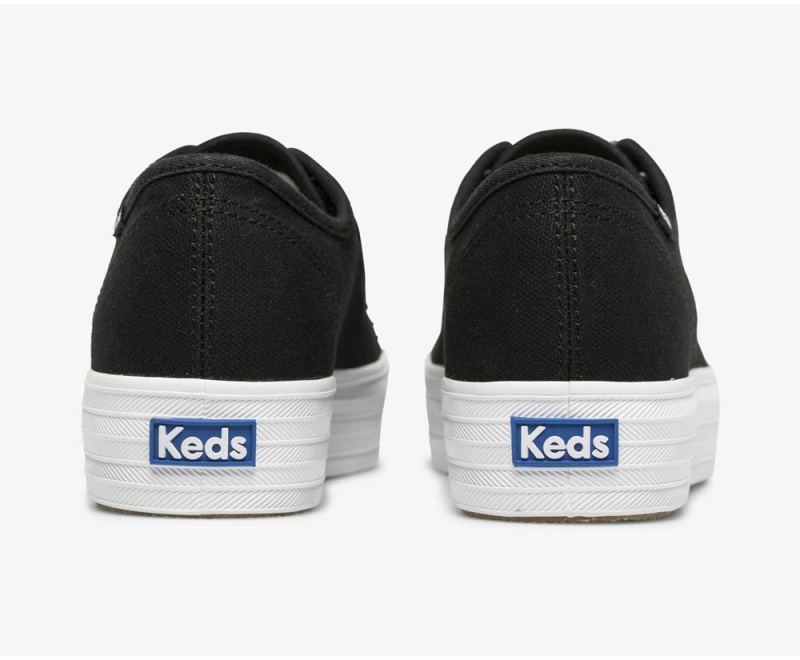 Black Keds x Organic Cotton Triple Kick Sneakers | 1648-SMLDO