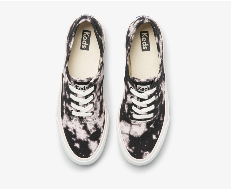 Black / Purple Keds x Organic Cotton Surfer Tie Dye Sneakers | 8312-WYTFK